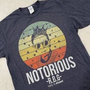 SCOTUS Ruth Bader Ginsburg Notorious RBG T Shirt Large Gray Ready To Dissent EUC